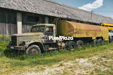 Abandoned Soviet Military Fuel Truck – Rusty Vintage Vehicle in Estonian Countryside